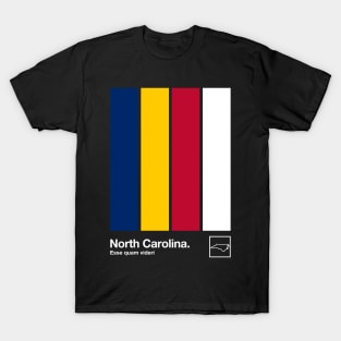 North Carolina State Flag // Original Minimalist Artwork Poster Design T-Shirt